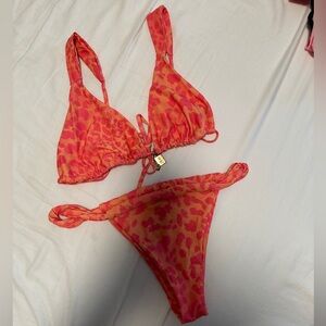 Vibrant Pink and Orange Bikini Set
